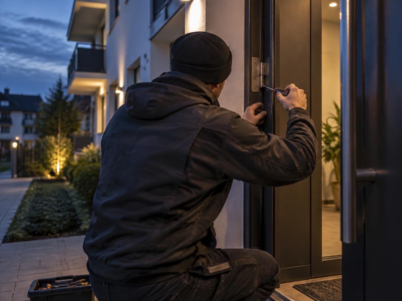 Sorgfältige handwerkliche Arbeit an einer Eingangstür